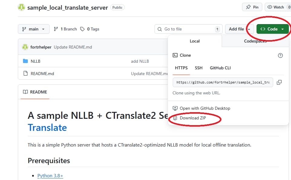 Download NLLB Server