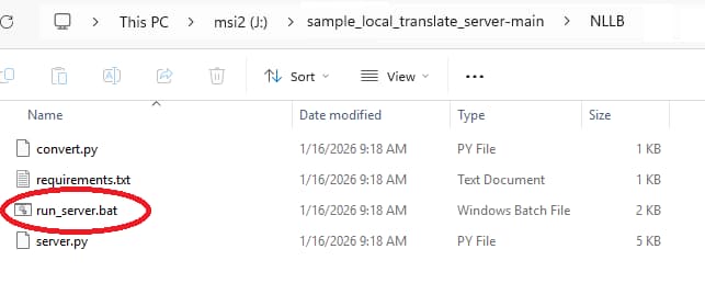 Start NLLB Server Step 1