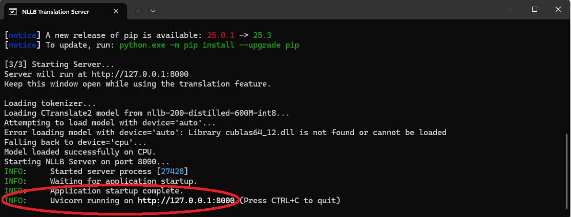 Start NLLB Server Step 2