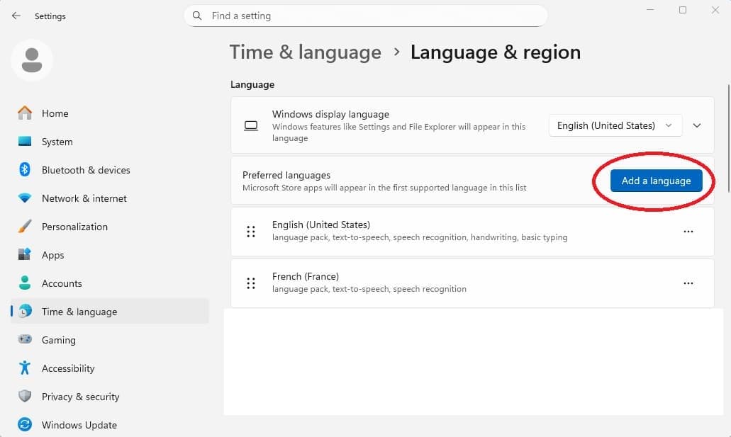 Add a language search